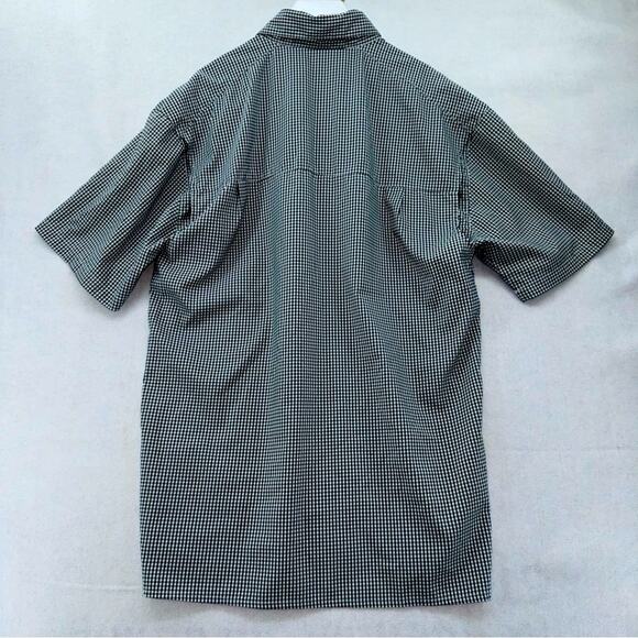 Men’s Bluefin Black/White Gingham Short Sleeve Performance Sport Fishing Shirt S - Picture 2 of 5